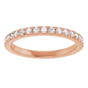 14K Rose Gold 1/2 CTW Natural Diamond French-Set Eternity Band Size 7