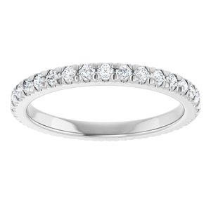 14K White Gold 1/2 CTW Lab-Grown Diamond French-Set Eternity Band Size 3