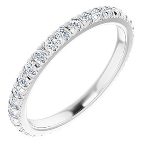 Platinum 5/8 CTW Natural Diamond Eternity Band Size 7.5
