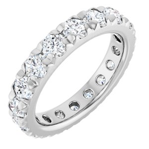 Platinum 2 3/4 CTW Natural Diamond French Set Eternity Band Size 7