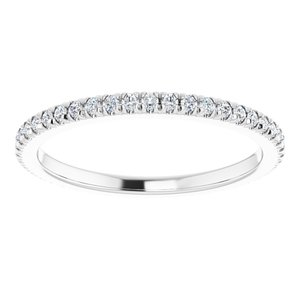 14K White Gold 3/8 CTW Natural Diamond Eternity Band Size 8