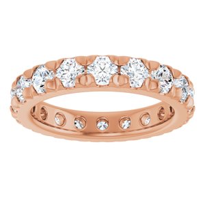 14K Rose Gold 2 3/4 CTW Natural Diamond French Set Eternity Band Size 7