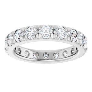 Platinum 2 3/4 CTW Natural Diamond French Set Eternity Band Size 7