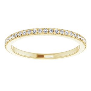 10K Yellow Gold 1/3 CTW Natural Diamond French Set Eternity Band Size 8.5