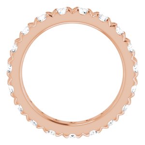 14K Rose Gold 2 7/8 CTW Natural Diamond French Set Eternity Band Size 7.75