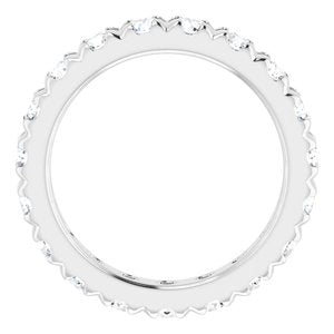 Platinum 2 7/8 CTW Natural Diamond French Set Eternity Band Size 7.75