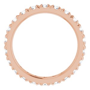 14K Rose Gold 1 1/2 CTW Natural Diamond Eternity Band Size 7.25