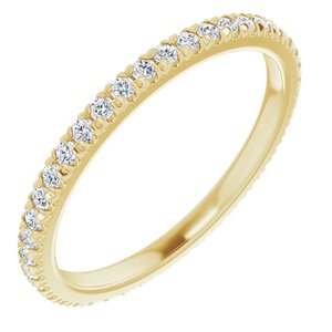 10K Yellow Gold 1/2 CTW Lab-Grown Diamond French Set Eternity Band Size 9