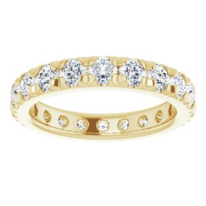 10K Yellow Gold 2 9/10 CTW Lab-Grown Diamond French Set Eternity Band Size 8.5