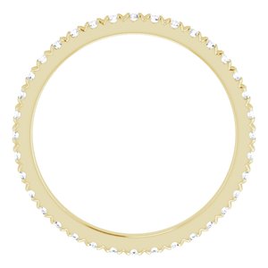10K Yellow Gold 5/8 CTW Lab-Grown Diamond French Set Eternity Band Size 8.5