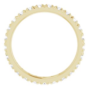 10K Yellow Gold 1 1/2 CTW Lab-Grown Diamond French Set Eternity Band Size 8.5
