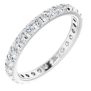 14K White Gold 1 1/8 CTW Natural Diamond Eternity Band Size 8.5