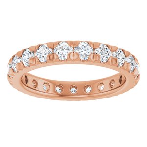 14K Rose Gold 1 7/8 CTW Natural Diamond French Set Eternity Band Size 7