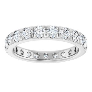 Platinum 1 7/8 CTW Natural Diamond French Set Eternity Band Size 7