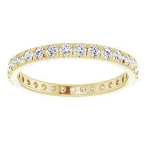 10K Yellow Gold 3/4 CTW Natural Diamond French Set Eternity Band Size 8.5