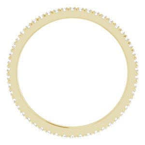 10K Yellow Gold 1/3 CTW Natural Diamond French Set Eternity Band Size 8.5