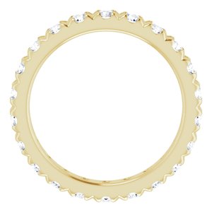 10K Yellow Gold 2 CTW Natural Diamond French Set Eternity Band Size 8.25
