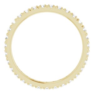 10K Yellow Gold 3/4 CTW Natural Diamond French Set Eternity Band Size 8.25