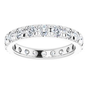 14K White Gold 2 3/8 CTW Natural Diamond Eternity Band Size 8