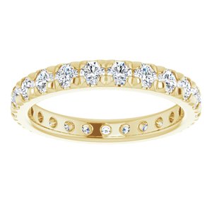 10K Yellow Gold 1 5/8 CTW Natural Diamond French Set Eternity Band Size 8.25