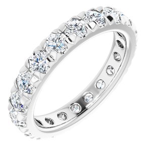 14K White Gold 3 CTW Natural Diamond Eternity Band Size 8.5
