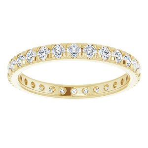 10K Yellow Gold 1 1/8 CTW Natural Diamond French Set Eternity Band Size 8.75