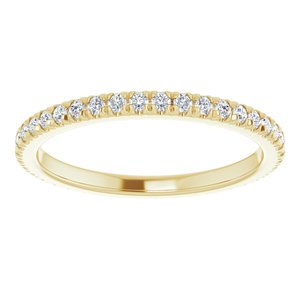 10K Yellow Gold 1/2 CTW Lab-Grown Diamond French Set Eternity Band Size 8.5