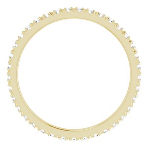 10K Yellow Gold 5/8 CTW Lab-Grown Diamond French Set Eternity Band Size 8.75