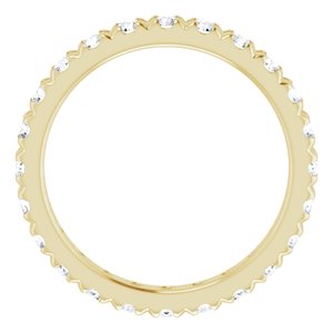 10K Yellow Gold 1 3/4 CTW Lab-Grown Diamond French Set Eternity Band Size 8.75