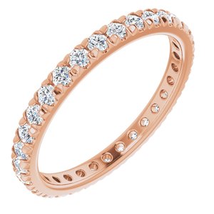 10K Rose Gold 3/4 CTW Natural Diamond French-Set Eternity Band
