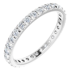 10K White Gold 3/4 CTW Natural Diamond French-Set Eternity Band