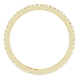 10K Yellow Gold 1/3 CTW Natural Diamond French Set Eternity Band Size 8.25