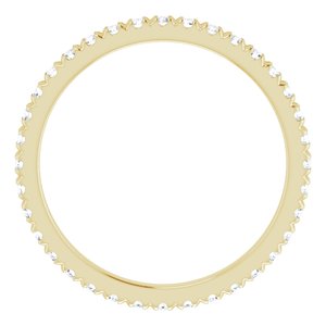 10K Yellow Gold 5/8 CTW Natural Diamond French Set Eternity Band Size 8.25