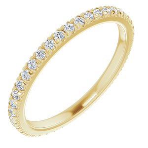 10K Yellow Gold 1/2 CTW Natural Diamond French Set Eternity Band Size 8.75
