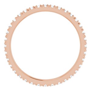 14K Rose Gold 3/4 CTW Natural Diamond Eternity Band Size 8.75