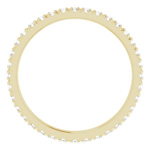 10K Yellow Gold 5/8 CTW Natural Diamond French Set Eternity Band Size 8.75