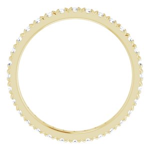 10K Yellow Gold 7/8 CTW Natural Diamond French Set Eternity Band Size 9