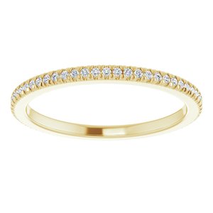 10K Yellow Gold 1/4 CTW Lab-Grown Diamond French Set Eternity Band Size 8.75