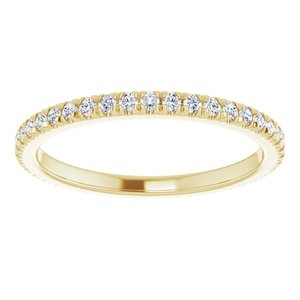 10K Yellow Gold 1/2 CTW Natural Diamond French Set Eternity Band Size 9