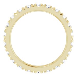 10K Yellow Gold 2 1/3 CTW Lab-Grown Diamond French Set Eternity Band Size 8.5
