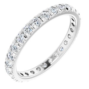 14K White Gold 1 1/8 CTW Natural Diamond Eternity Band Size 8.75