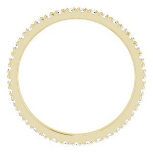 10K Yellow Gold 5/8 CTW Lab-Grown Diamond French Set Eternity Band Size 9