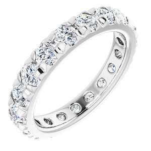 10K White Gold 2 7/8 CTW Natural Diamond French-Set Eternity Band