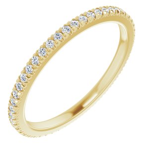 10K Yellow Gold 1/3 CTW Natural Diamond French Set Eternity Band Size 8.25