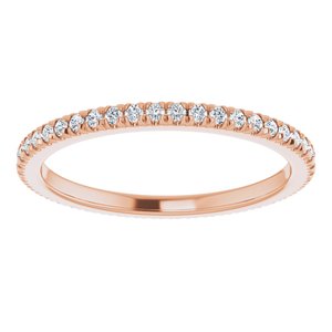 14K Rose Gold 3/8 CTW Natural Diamond Eternity Band Size 8.5