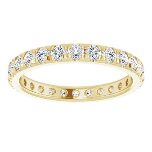 10K Yellow Gold 1 1/2 CTW Natural Diamond French Set Eternity Band Size 8.75