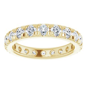 10K Yellow Gold 3 CTW Natural Diamond French Set Eternity Band Size 8.75