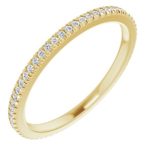 10K Yellow Gold 1/4 CTW Lab-Grown Diamond French Set Eternity Band Size 8.75
