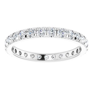14K White Gold 1 CTW Natural Diamond Eternity Band Size 8