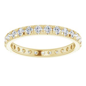 14K Yellow Gold 1 CTW Natural Diamond Eternity Band Size 8